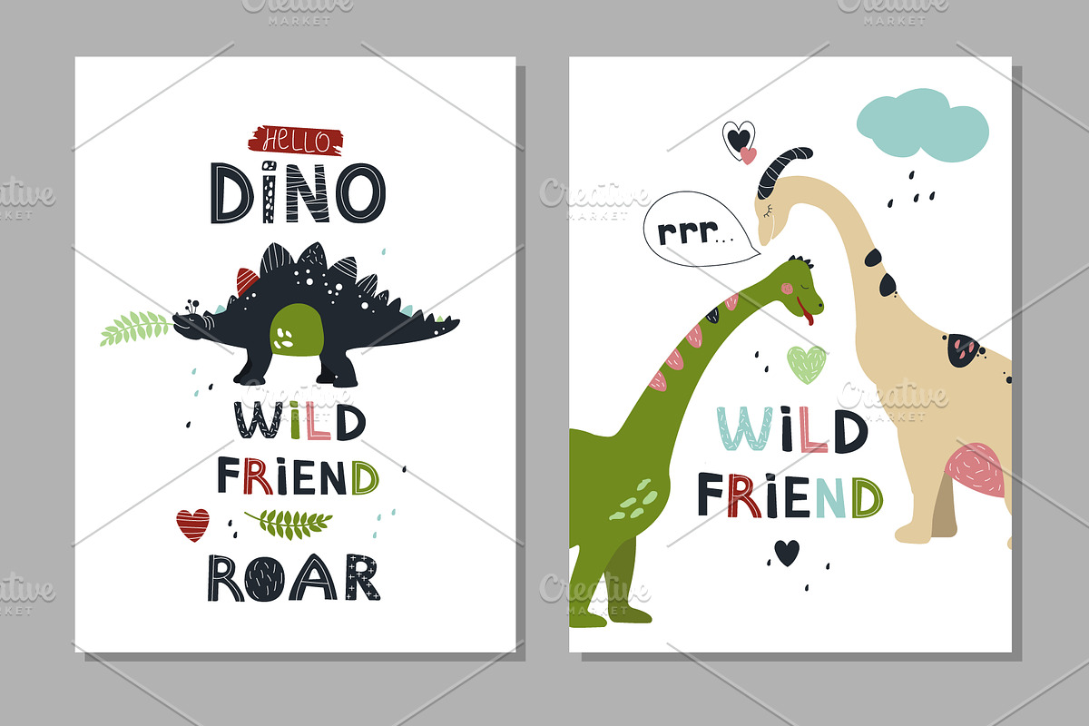 Seamless DINO patterns and posters, an Animal Illustration by narinadraban (Photo 3 of 6)