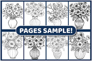200 Vase of Flowers Coloring Pages, a Decorative Illustration by BrightMart (Thumbnail 3 of 3)