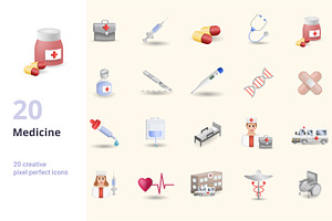 Medicine 3D Icons Set Bundle, an Object Graphic by Aimagenarium@gmail.com