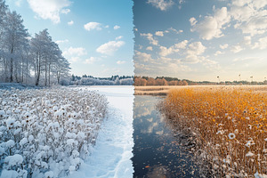 Beautiful landscape with changing seasons, a Nature Photo by AlyaAnd