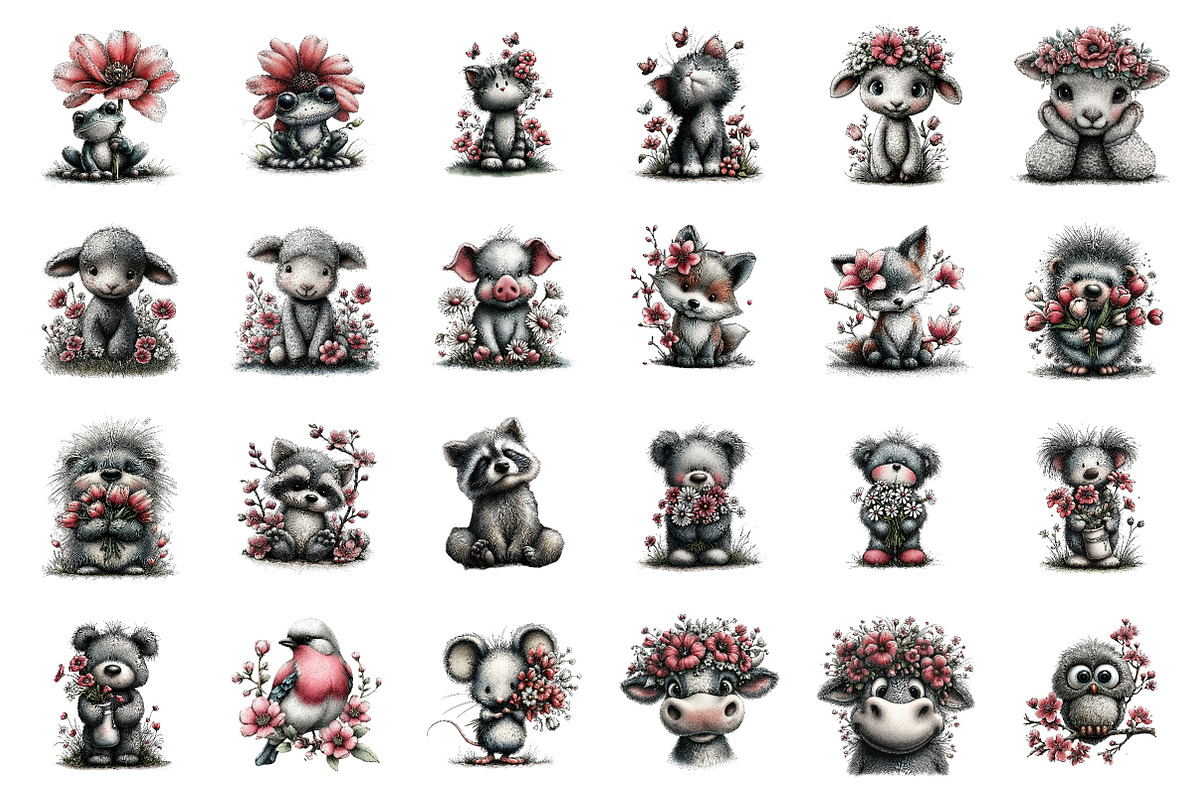 Whimsical spring clipart, an Illustration by SinaCreation (Photo 2 of 11)