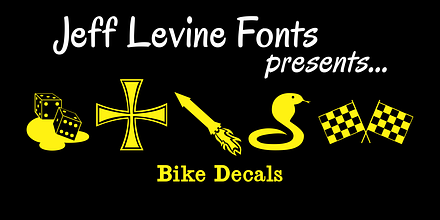 Bike Decals JNL, a Symbol Font by Jeff Levine Fonts