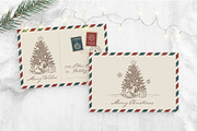 Christmas Vintage Airmail Postcard, a Card Template by BrandPacks (Thumbnail 1 of 5)