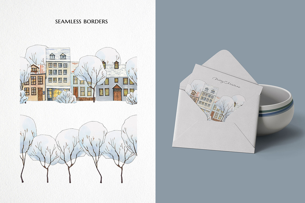 Winter town Christmas house clipart, a Person Illustration by LyubovZaytseva (Photo 13 of 23)