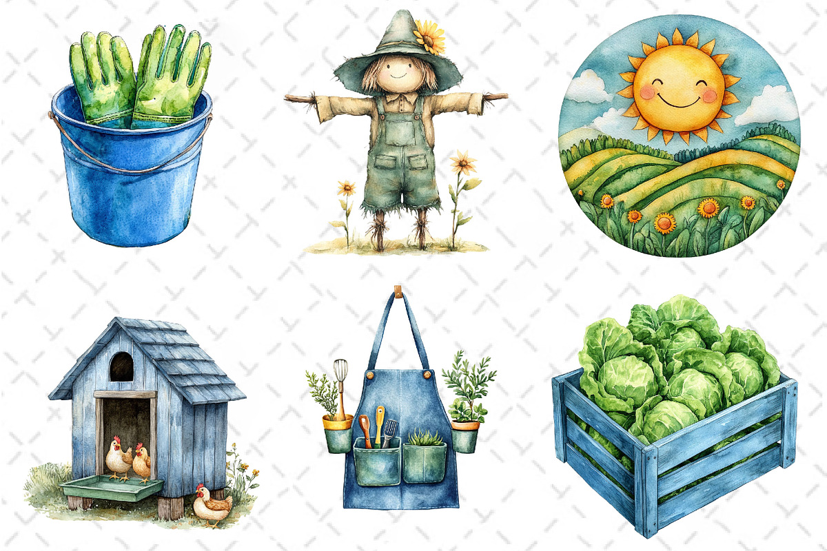 Summer Farming Time Clipart, an Illustration by Dream Creation (Photo 2 of 6)