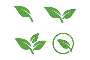 nature leaf set logo icon vector