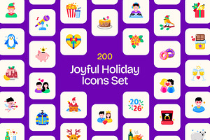Animated Joyful Holiday Icon Set, an Emoji Icon by Prosymbols