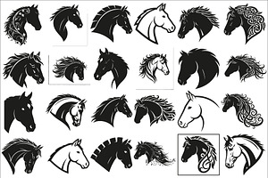 Elegant horse head wall decor design, an Illustration by Amazin_art