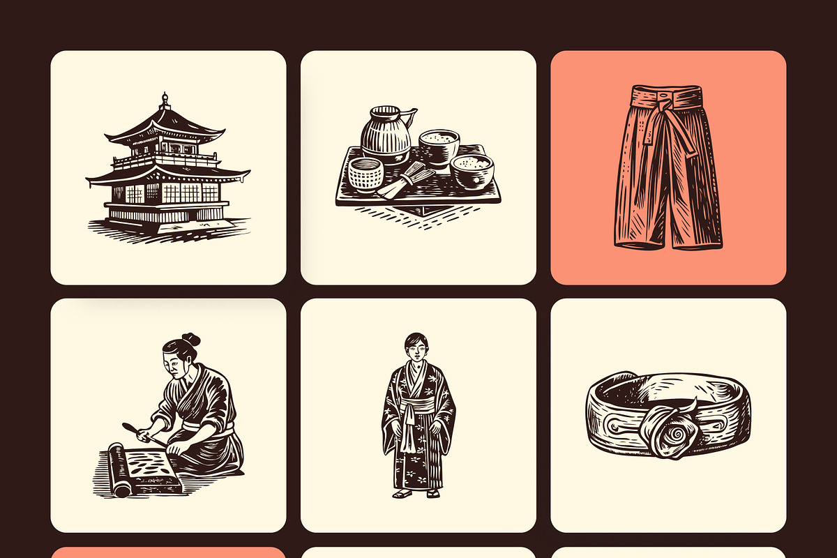 Vintage Japan Art Illustration, a Decorative Illustration by Creative Stall (Photo 9 of 10)