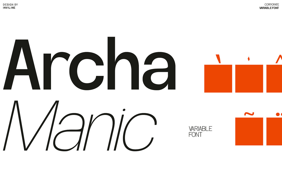 Archa Manic - Variable Sans Font, a Sans Serif Font by Inviline.co (Photo 1 of 15)