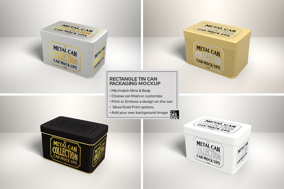 Rectangle Tin Can Mockup, a Packaging Mockup by INCDesign (Photo 5 of 5)