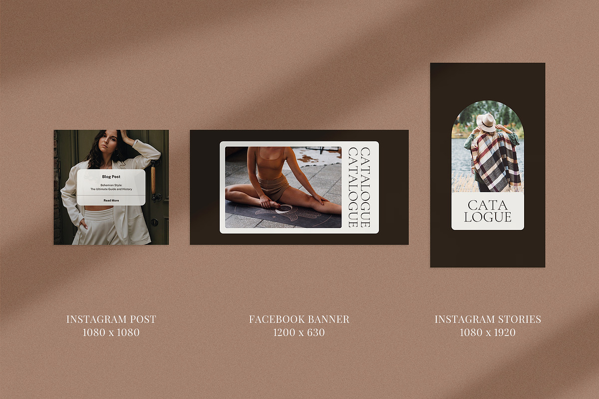 Bohemian Instagram Pack | PS & Canva, a Social Media Template by Visuel Colonie® (Photo 4 of 15)
