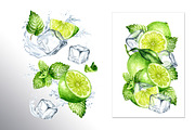 Mojito. Hand drawn watercolor set, a Food Illustration by Daria Ustiugova (Thumbnail 5 of 11)