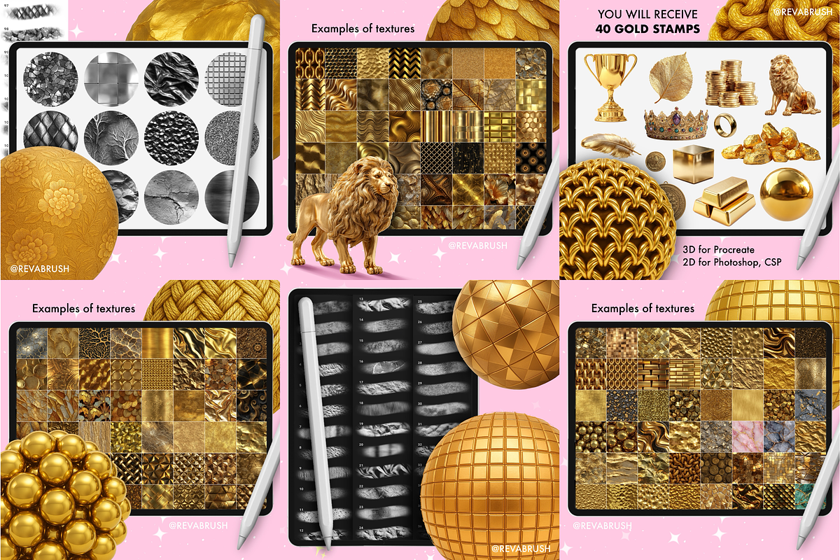 Procreate BUNDLE Texture brushes, a Brush Add-On by Revabrush (Photo 7 of 7)