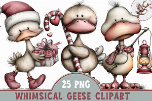Whimsical Geese Clipart, an Illustration by Libby Wishes