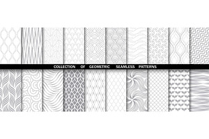 Geometric set of seamless patterns, a Pattern Graphic by RODINA