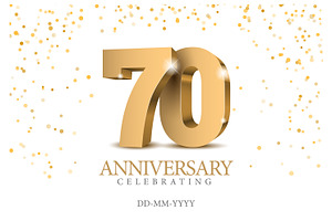 Anniversary 70. gold 3d numbers, a Decorative Illustration by Sunny