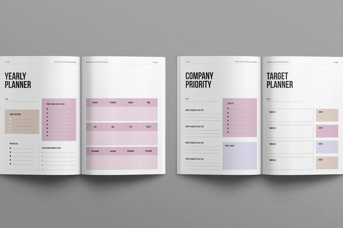 Workbook Creator Planner Template, a Brochure Template by E-Type (Photo 5 of 7)