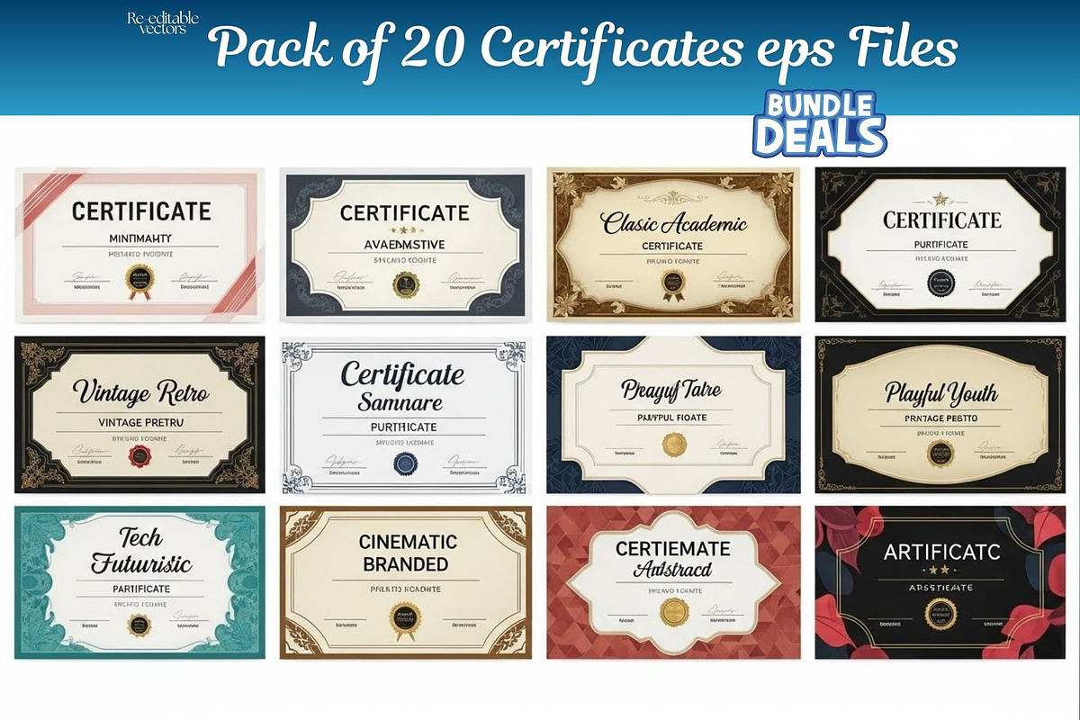20 Creative editable Certificate, a Branding & Logo Template by Aban's World (Photo 8 of 16)