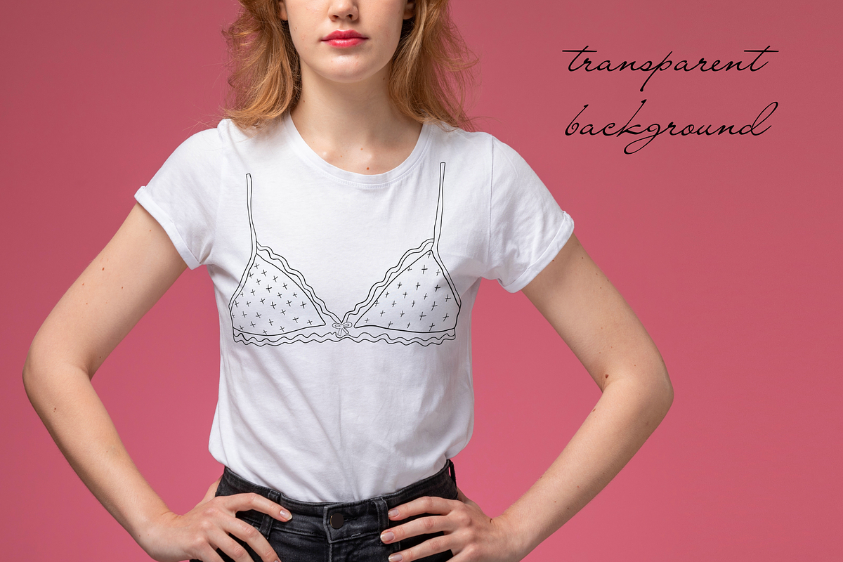 Hand drawn vector Lineart Bra set, an Illustration by esylvia (Photo 7 of 9)