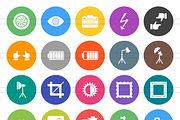50 Photography Flat Round Icons preview 2