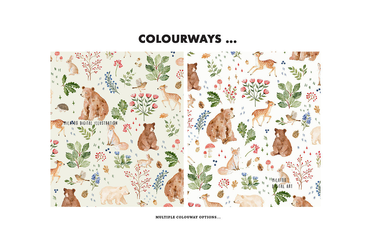 Fall Forest Animals Autumn pattern, a Pattern Graphic by Milatoo (Photo 2 of 4)