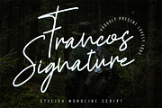 Francos Signature - Stylish Monoline, a Script Font by skiiller studio (Thumbnail 1 of 8)