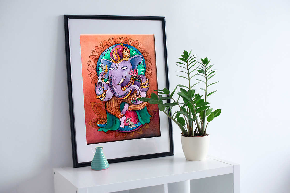 Ganesha watercolor illustration, an Illustration by Ekaterina Goncharova (Photo 4 of 4)