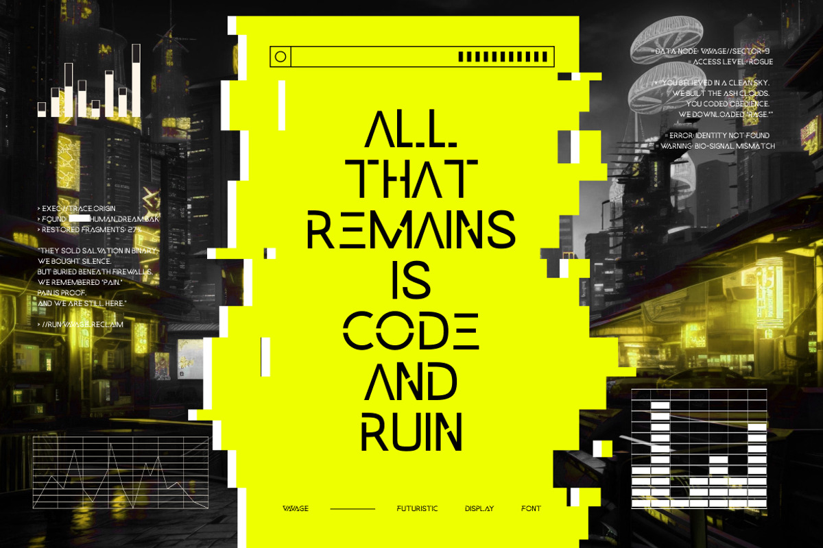 Vavage – Futuristic Display Font, a Sans Serif Font by Vadovastd (Photo 5 of 7)