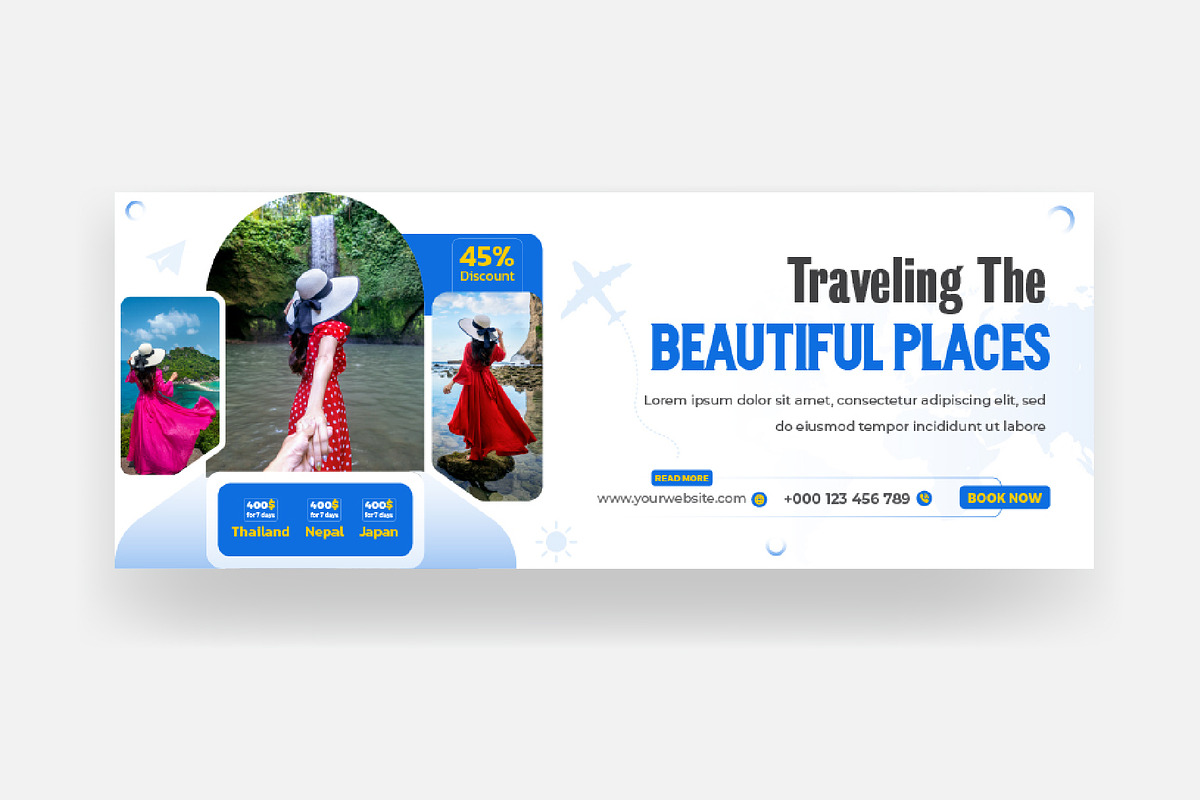 Holiday travel agency Facebook cover, a Social Media Template by Mk_Studio (Photo 7 of 10)