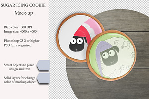 Sugar icing cookie mockup