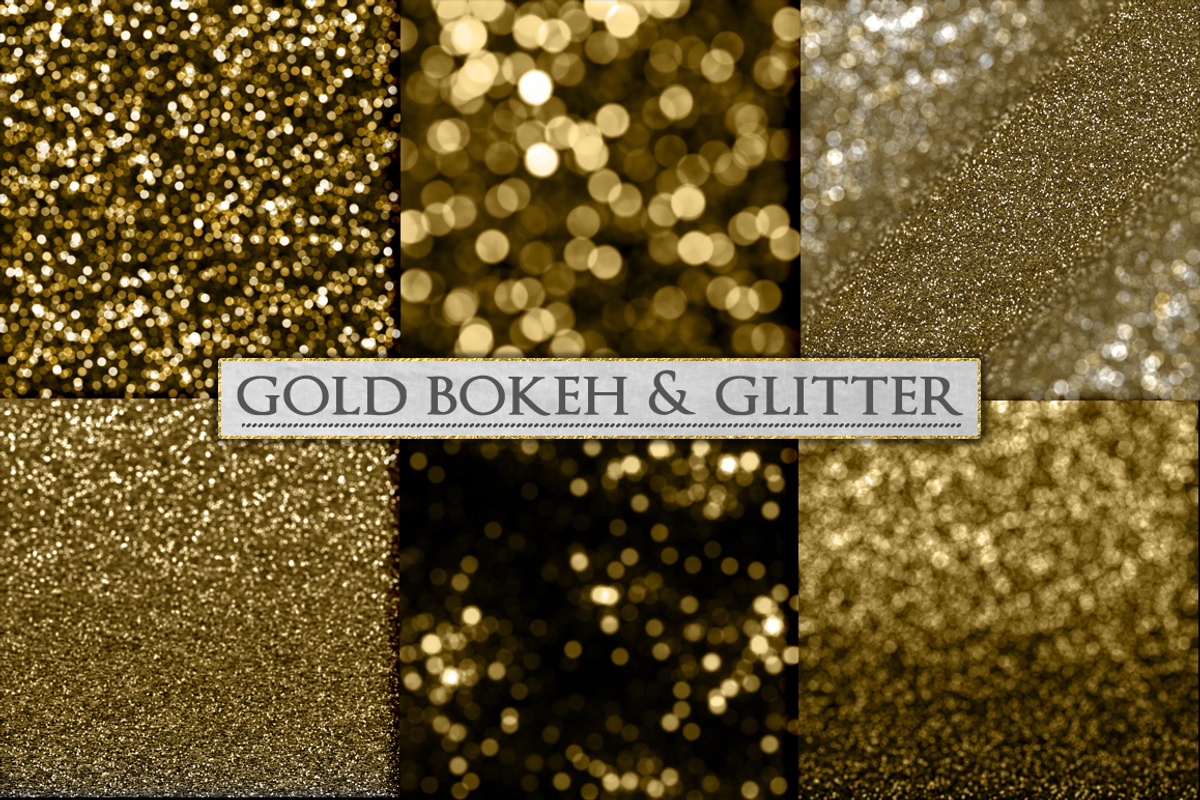 Gold Bokeh and Glitter Backgrounds, a Texture Graphic by Paper Element (Photo 3 of 4)