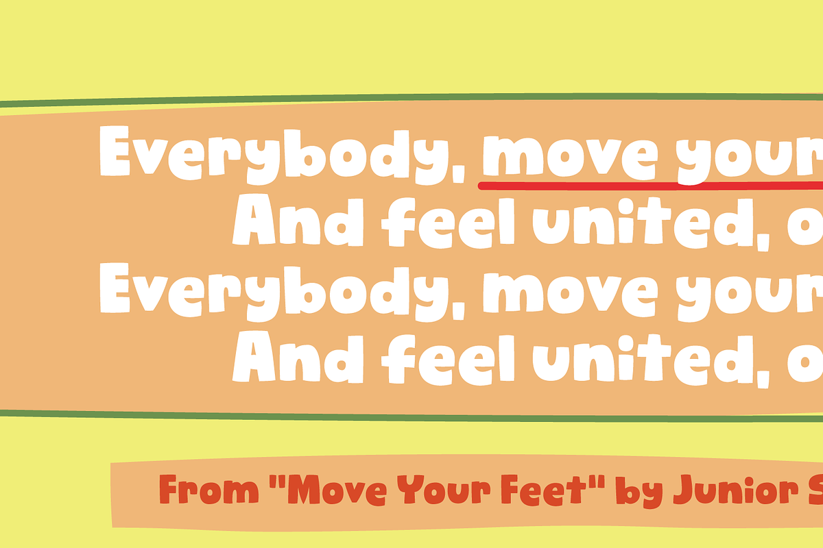 Move Your Feet!, a Sans Serif Font by pizzadudedotdk (Photo 2 of 10)