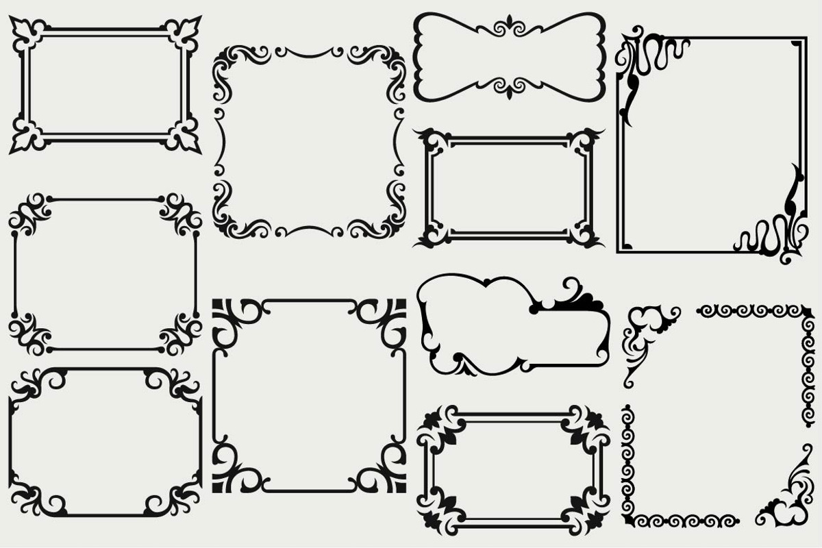 Vintage frames 11, a Pattern Graphic by LineworkStock