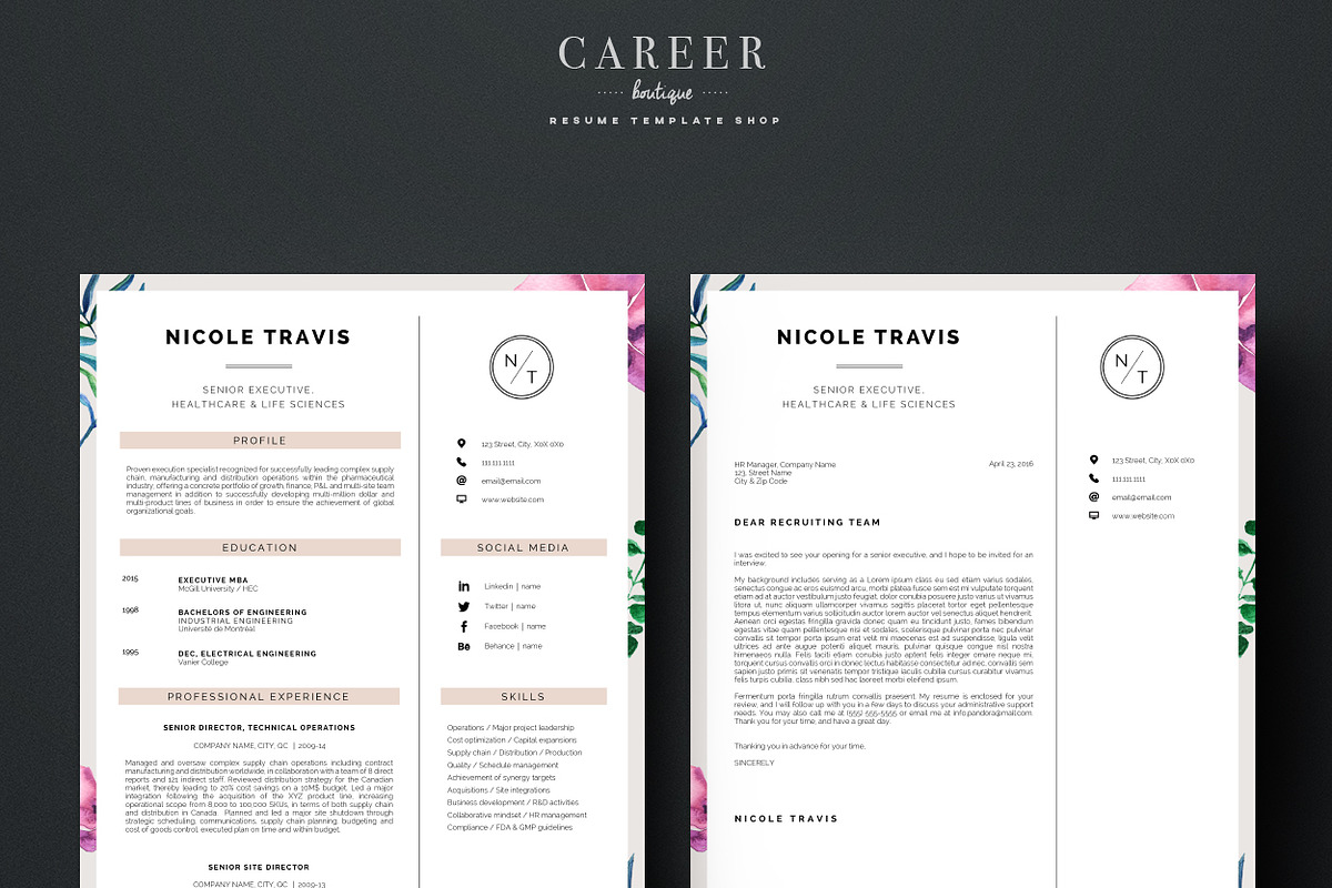 Modern Resume & CoverLetter Template, a Resume Template by careerboutique (Photo 6 of 6)