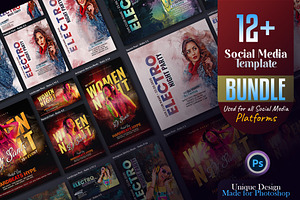 Night Party Social Media Post Bundle, a Social Media Template by Creative_View