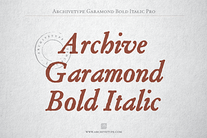 Archive Garamond Bold Italic Pro