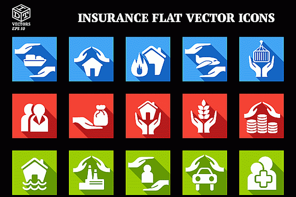 Insurance Flat Vector Icons