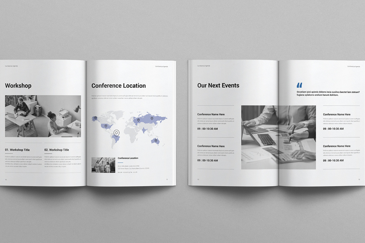 Conference Agenda Template, a Brochure Template by E-Type (Photo 5 of 7)