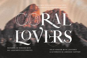 Coral Lovers SVG Watercolor Font Duo