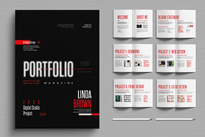 Portfolio Magazine Layout Template, a Magazine Template by MightyDesign
