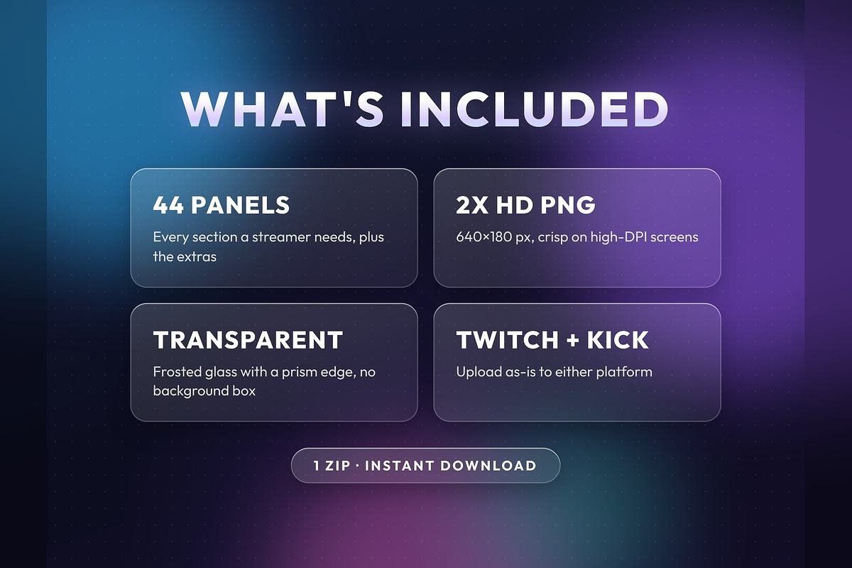 Glass Twitch & Kick Panels, an Object Graphic by Gear Store (Photo 6 of 7)
