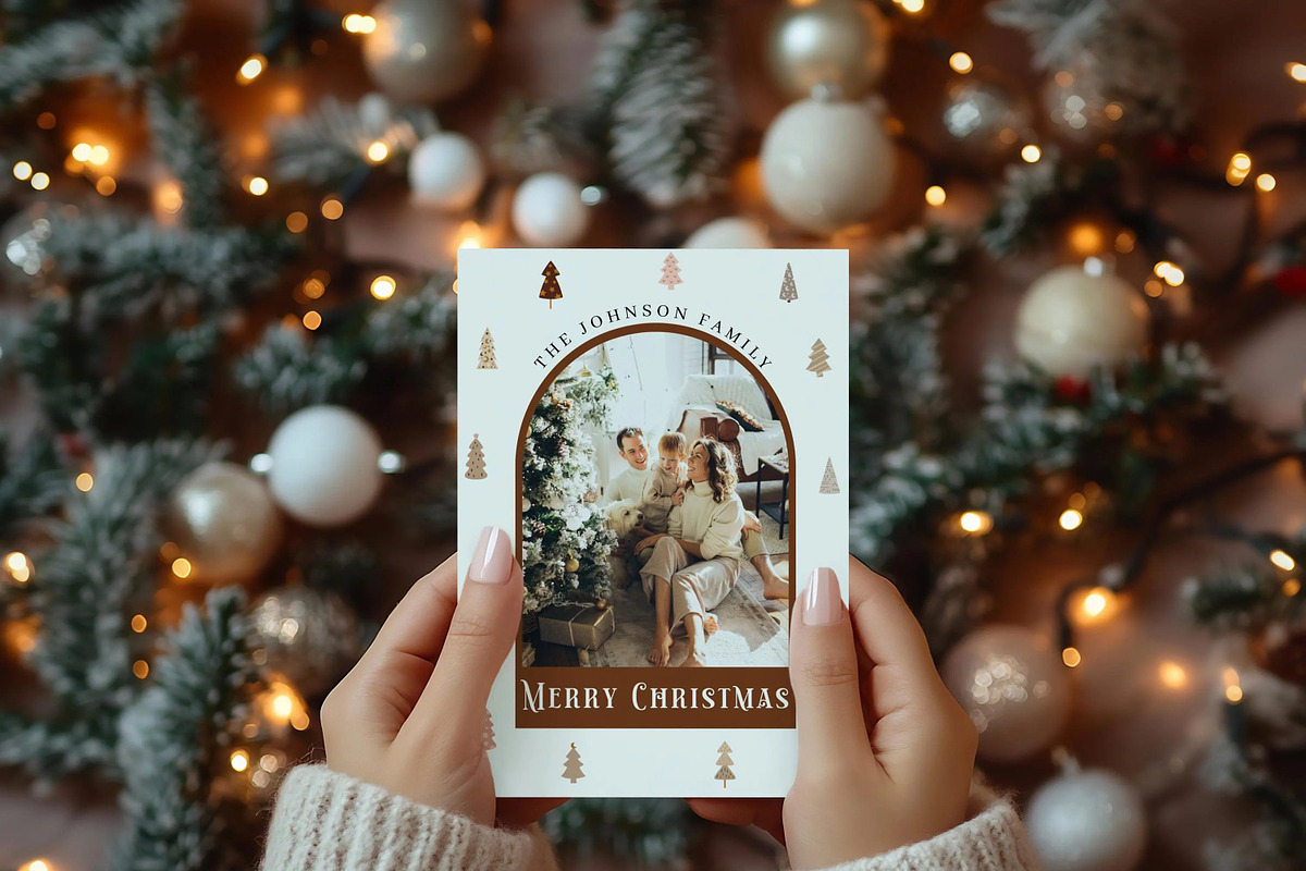 Boho Christmas Card Template, a Card Template by LucaTheme (Photo 3 of 6)