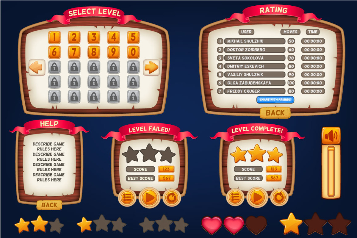 Cartoon Game GUI Pack, a Templates & Theme by SHMEL_Studio (Photo 1 of 4)