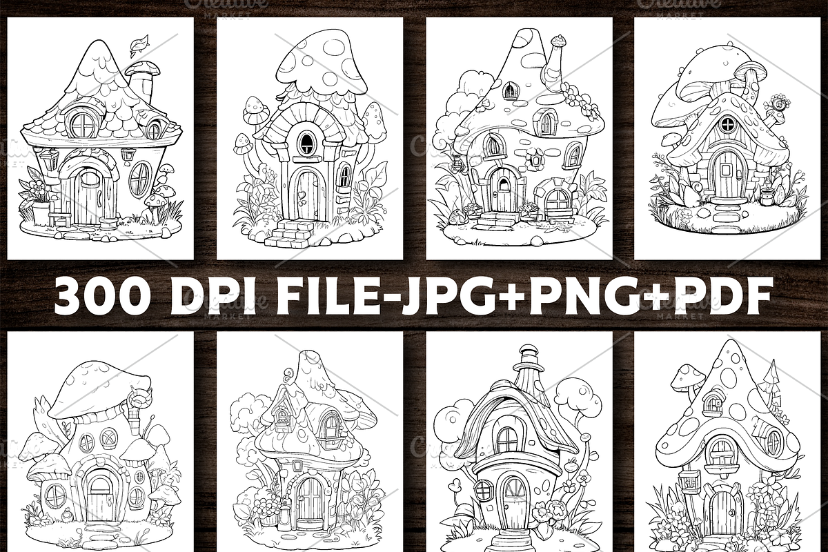 Fairy House Coloring Book For Adults, an Education Illustration by Design Station (Photo 2 of 5)
