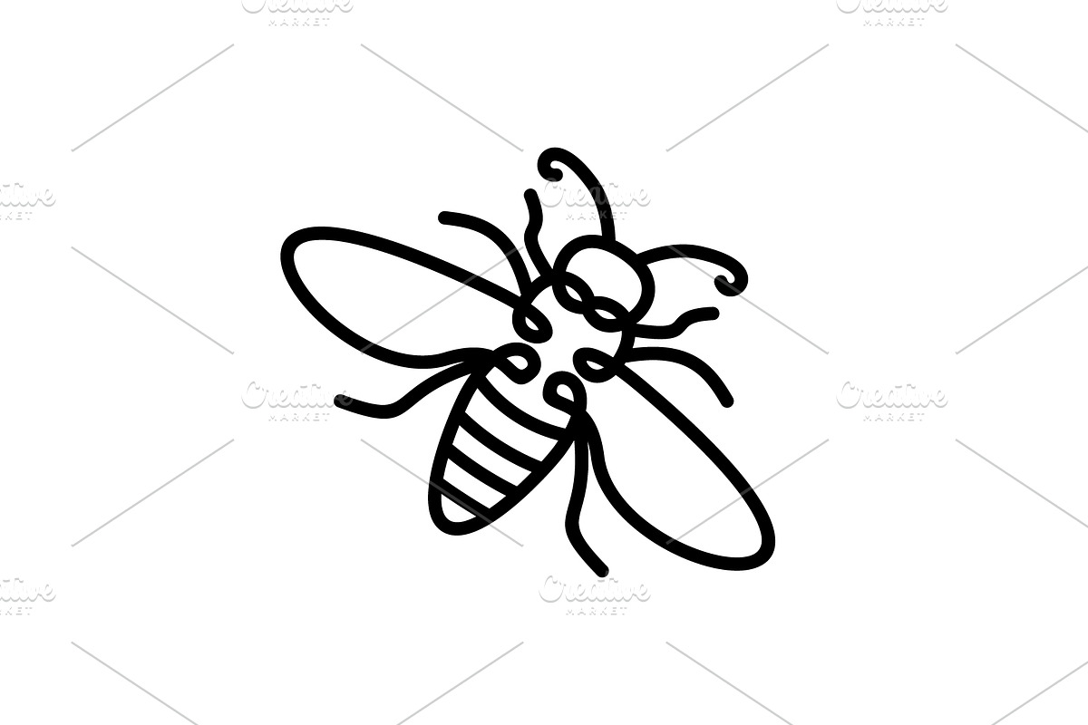 Honeybee line art illustration, a Branding & Logo Template by Atlantis X Nurman Arbai (Photo 1 of 2)