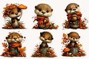 Whimsical Autumn Fall Otter Clipart, a Seasonal Illustration by Designworld (Thumbnail 7 of 10)