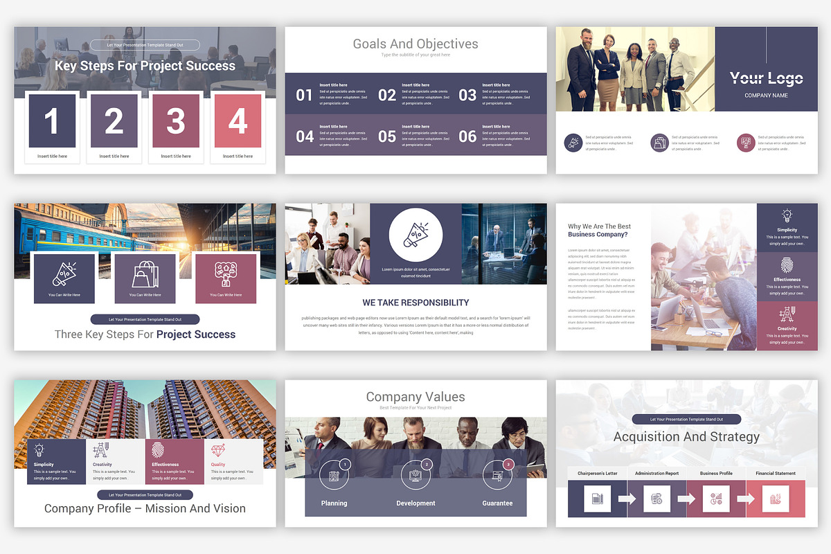 Company Profile PowerPoint Template, a Presentation Template by SlideOne (Photo 7 of 26)