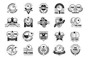 Ping pong badges. Table tennis, an Object Illustration by Onyx