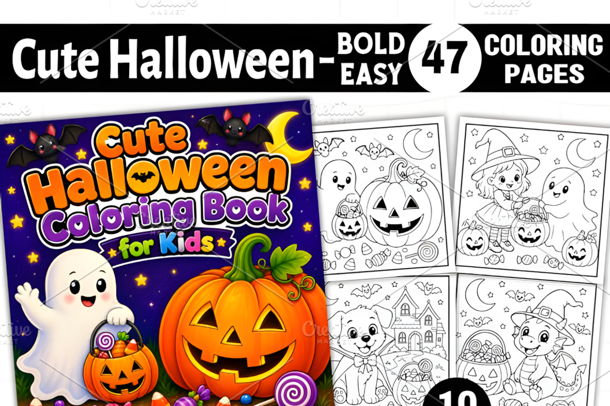 Happy Halloween Coloring Book, a Seasonal Illustration by Coco Bloom (Photo 1 of 8)